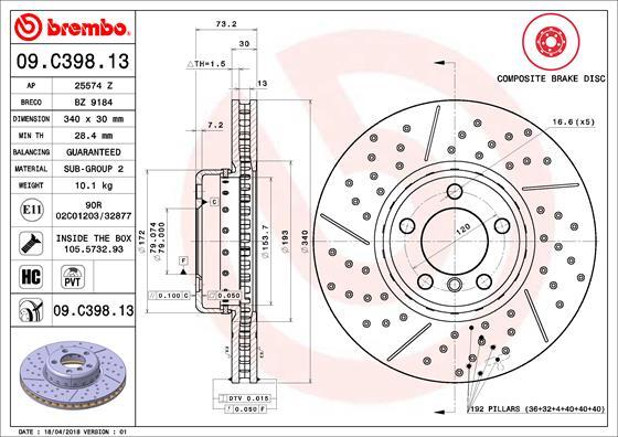 Brake Disc Front Brembo Fits BMW 3 Series 1 2 4 #3 34106797602 34116797602 gallery