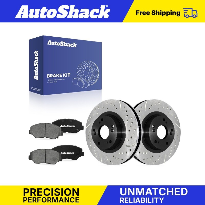 Front Drilled Slotted Brake Rotors Ceramic Pads for Honda, Civic 2012-2015