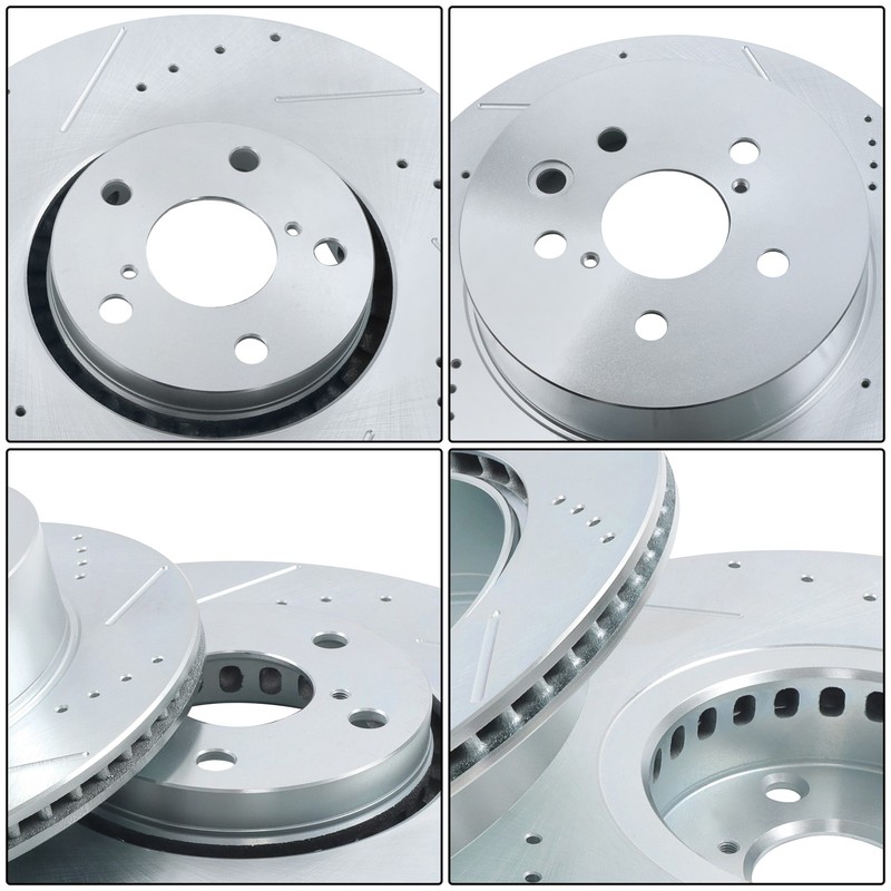 Front & Rear Drilled Brake Rotors & Ceramic Brake Pads For Lexus GS350 GS450h gallery
