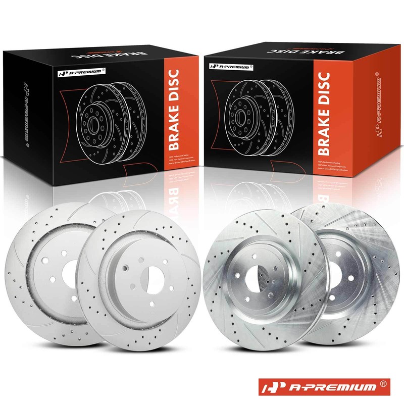 4x Drilled Brake Rotors Front & Rear for INFINITI FX50 M35h M37 M56 Q50 Q60 Q70L