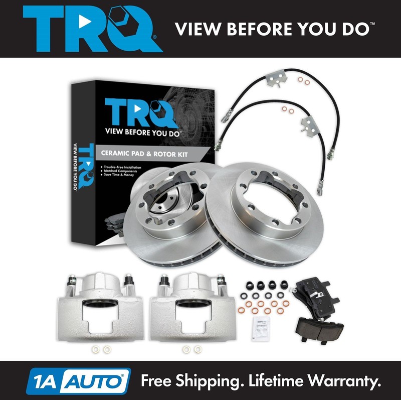 TRQ Front Brake Pad & Rotor Kit For 96-00 Chevrolet K1500 K2500 K3500 GMC
