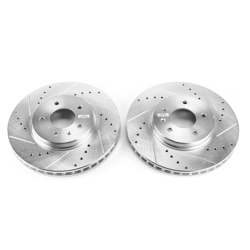 PowerStop Evolution Drilled Slotted Rotors Pair Front For Cadillac STS