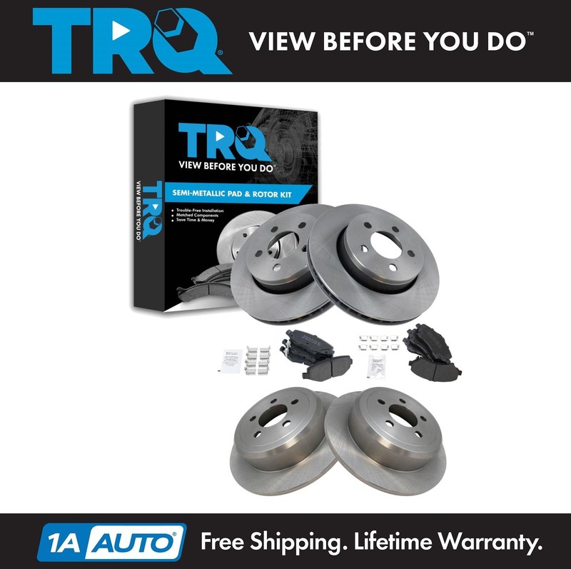 TRQ Brake Pad & Rotor Metallic Front Rear Kit for Dodge Nitro Jeep Liberty
