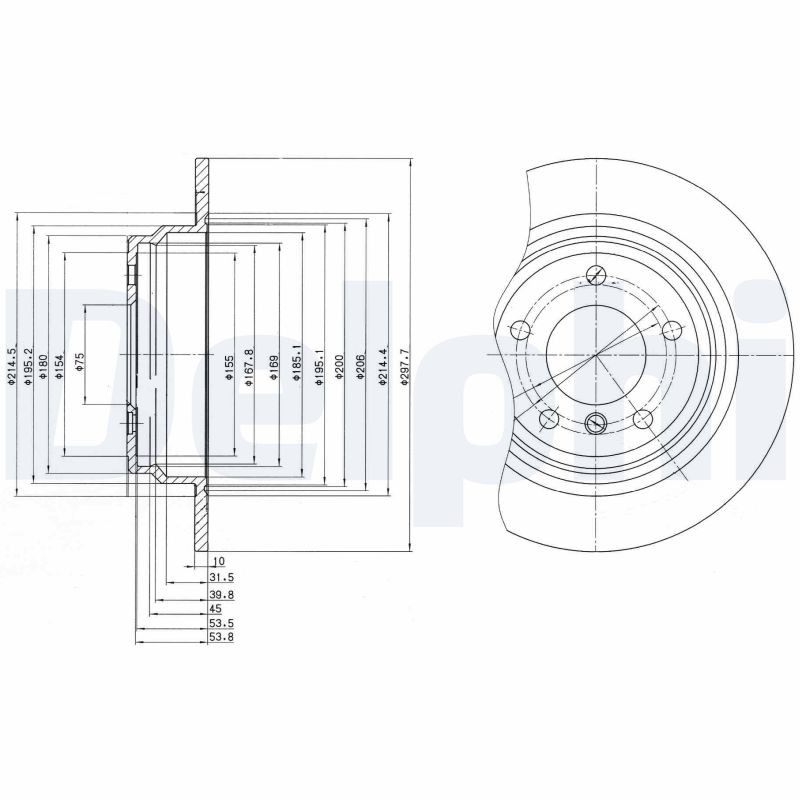 Delphi BG3044 Brake Disc for BMW