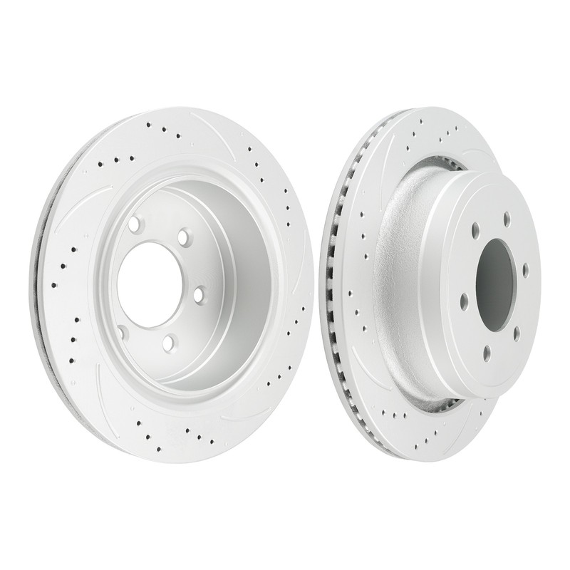 Rear Vented Drilled Slotted Brake Rotors For 2012-2014 2015-2018 Ford F-150 gallery