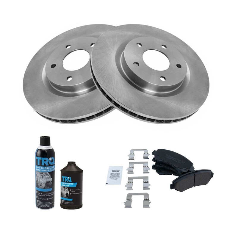 TRQ Front Ceramic Brake Pad & Rotor Discs Kit w/Chemicals for 08-13 Nissan Rogue gallery