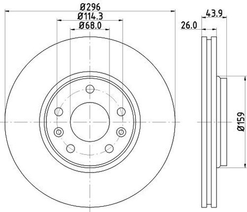 Hella Brake Disc Set Front 54956PRO For RENAULT LATITUDE OEM