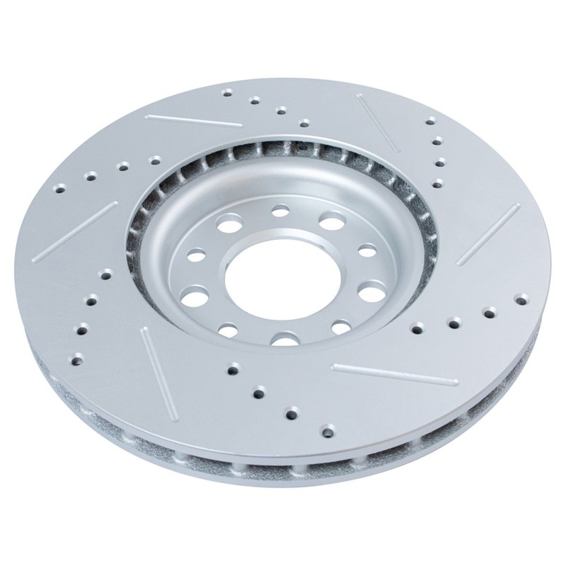 TRQ Drilled Brake Rotor Set Fits 2015-2021 Fiat 500X Jeep Compass Renegade gallery