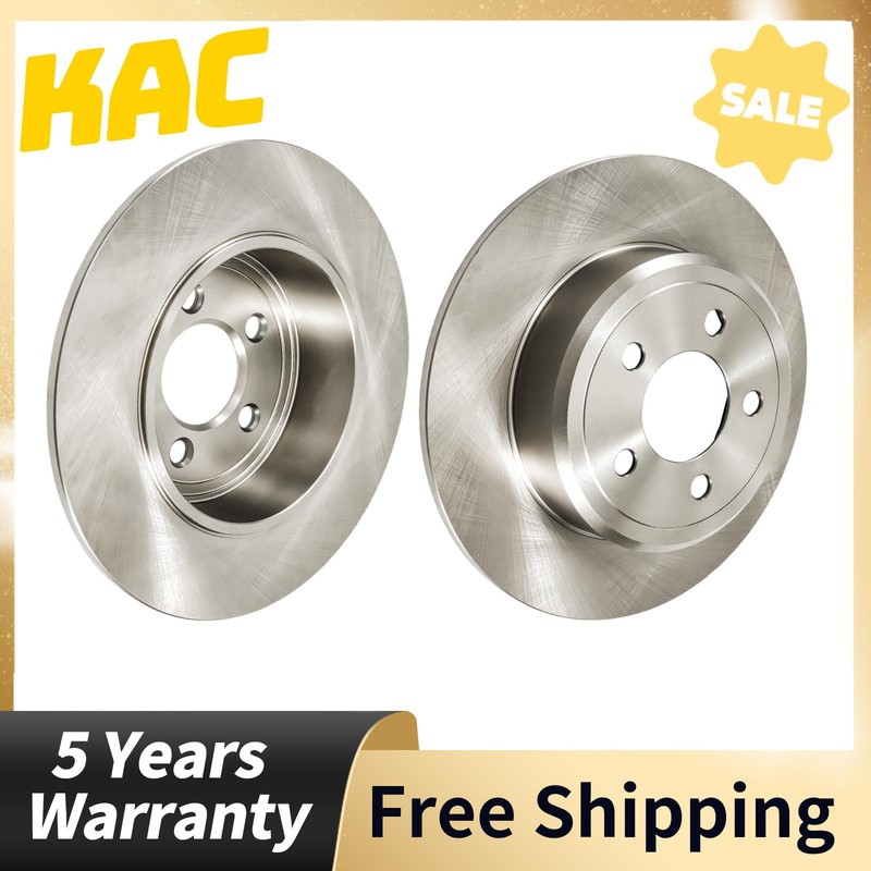 2x Rear 12.6 inch Solid Brake Rotors For 2015-2017 Dodge Charger V6 3.6L 53021