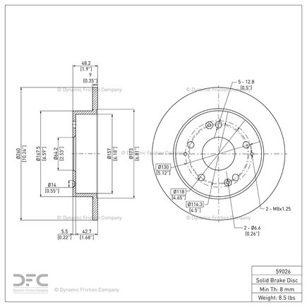 Dynamic Friction Company 600-59026 Disc Brake Rotor gallery