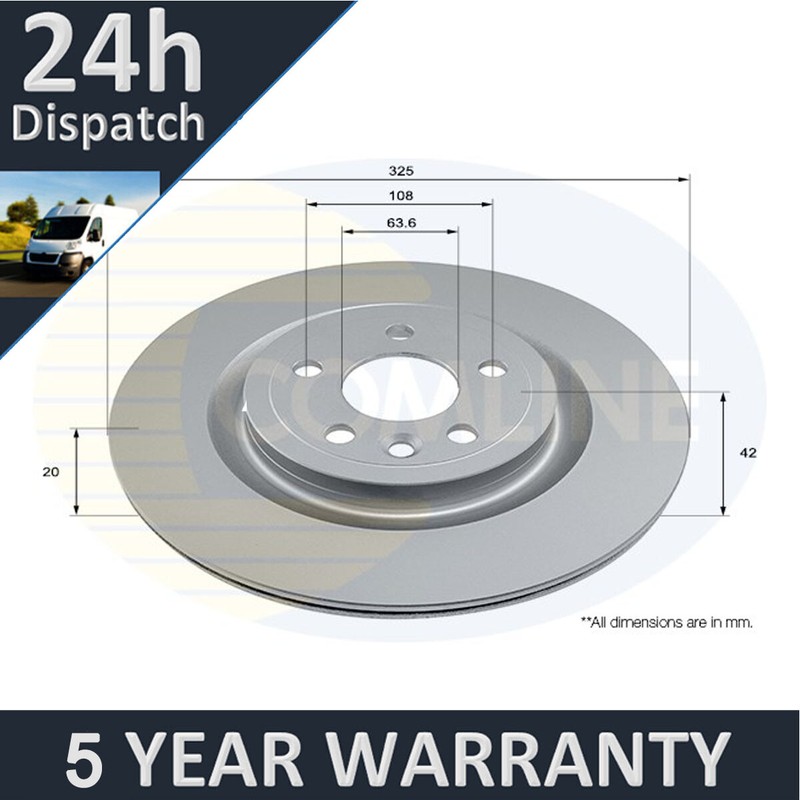 Fits Jaguar F-Pace 2015- XE 2015- XF 2015- I-Pace 2018- PV Rear Brake Disc #1