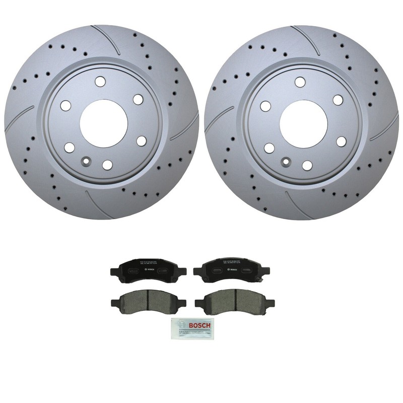 Front Brake Kit 325mm Drill Rotors Bosch Semi-Met Pad For Buick Chevy GMC Saturn gallery