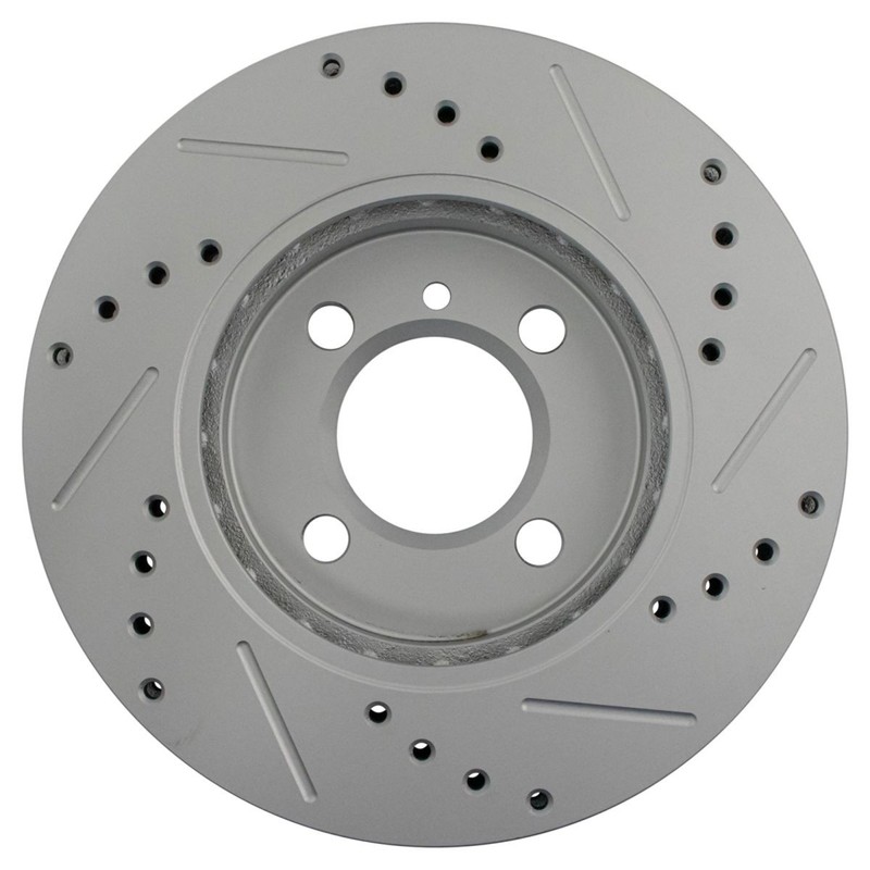 Performance Brake Rotor Drilled & Slotted Coated Front Pair for BMW 3 gallery