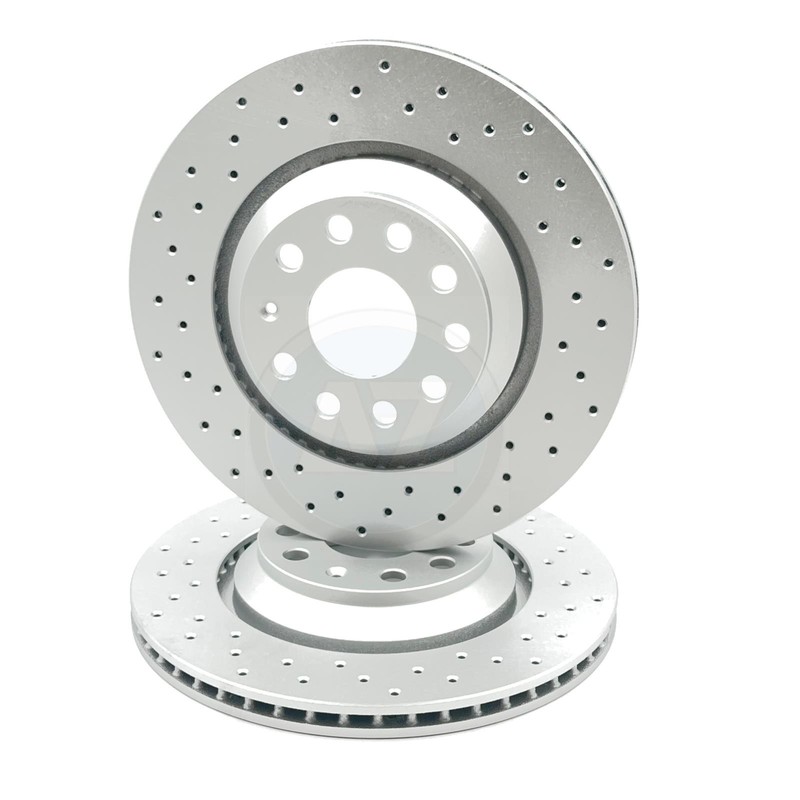 FRONT REAR KINETIX CROSS DRILLED PERFORMANCE BRAKE DISCS MINTEX PADS 340mm 310mm gallery