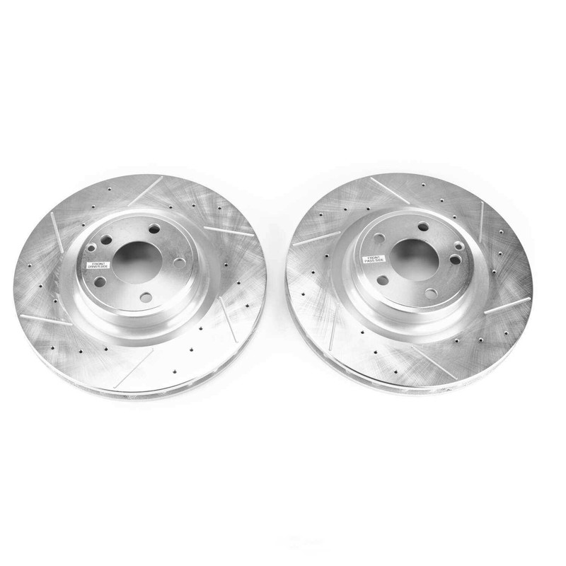 Disc Brake Rotor Set-Front Drilled, Slotted and Zinc Plated Brake Rotor Pair