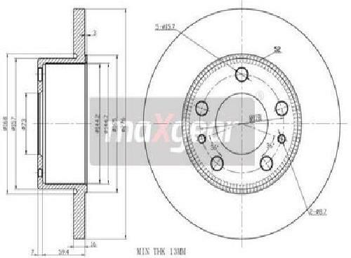 Original MAXGEAR Bremsscheibe 19-1852 für Iveco