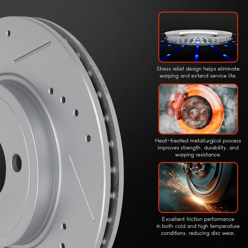 Drilled & Slotted Front Brake Rotors For 2011 2012 2013 2014 2015 Mini Cooper gallery