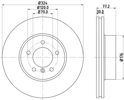 DON Front Internally Vented Discs & Brake Pads Service Kit Fits BMW 5 Series gallery