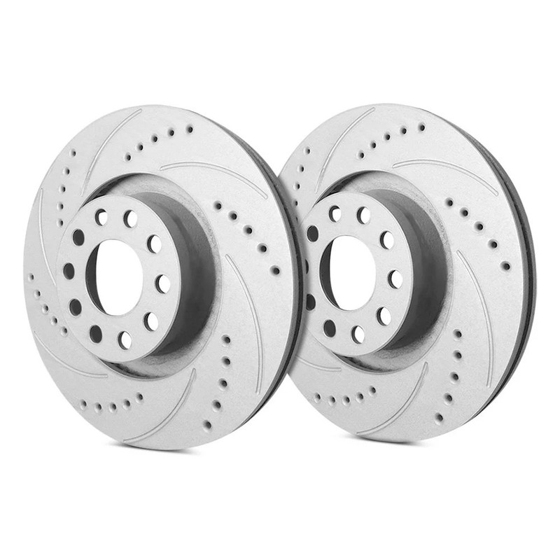 For Volkswagen Jetta 81-95 Drilled & Slotted 1-Piece Front Brake Rotors