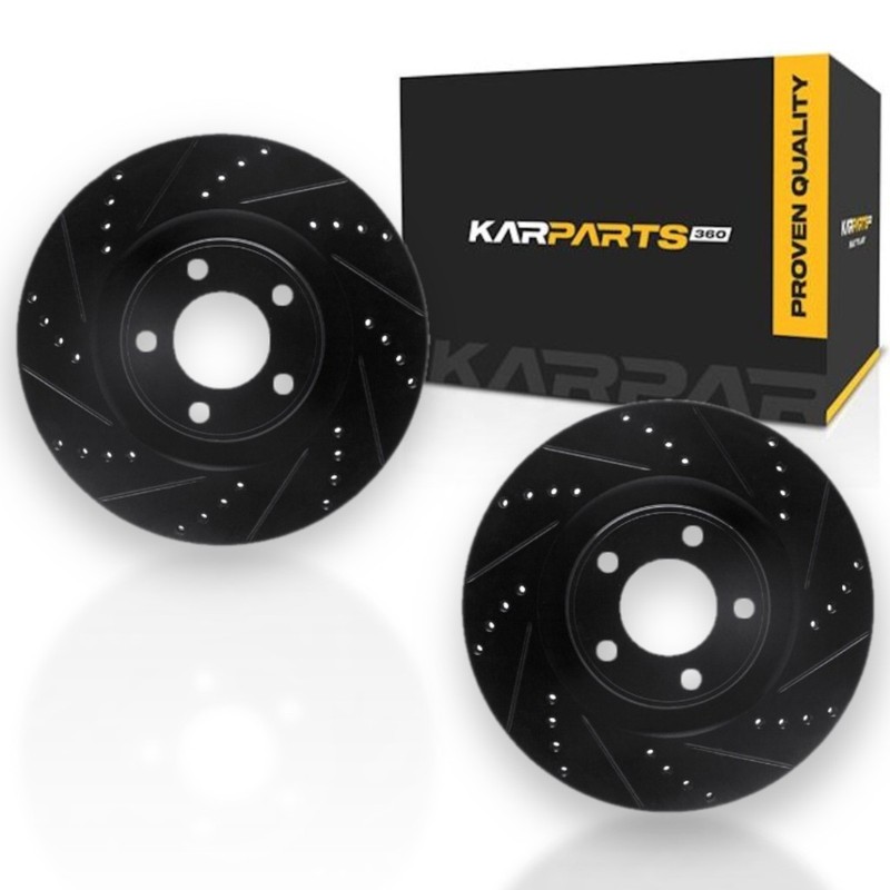 For Volvo V50 2005-2011 Rotor Set | Black | Drilled and Slotted