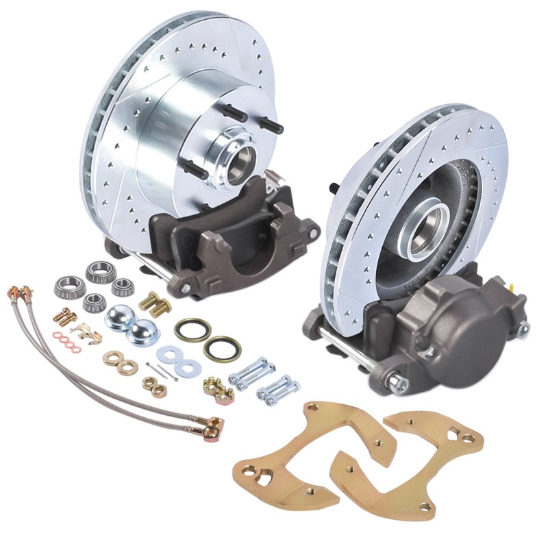 Disc Brake Conversion Kit Drilled Slotted for Impala Bel Air 1955-64 5 on 4.75″