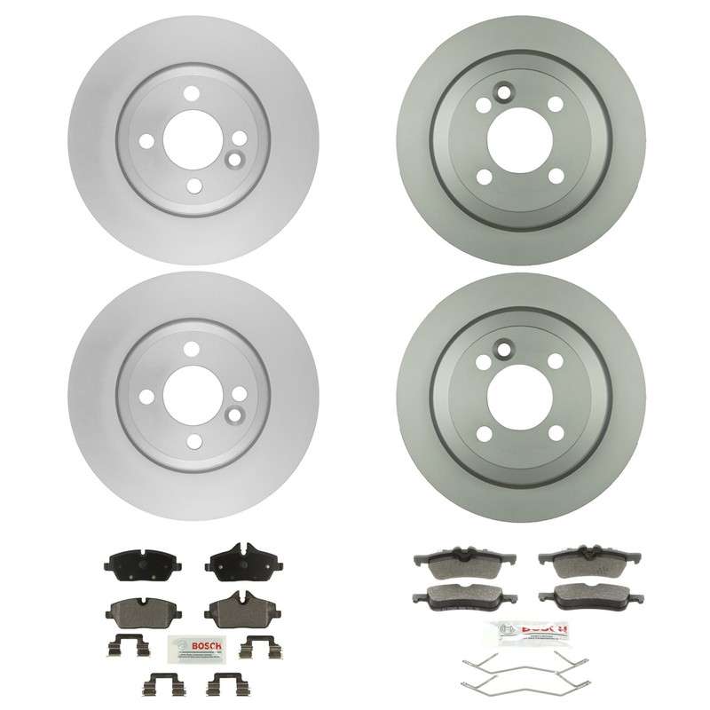 Bosch Quietcast FrontRear Rotors Blue Semi-Met Disc Brake Pad Kit For R56 Cooper
