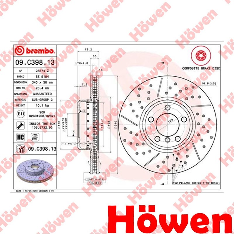 Fits BMW 3 Series 1 2 4 Brake Disc Front Howen #3 34106797602 34116797602 gallery