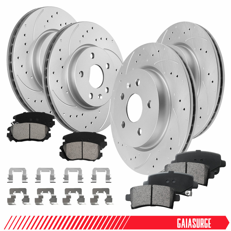Front and Rear Brake Rotors & Pads for Chevy Impala Buick LaCrosse 2015 Regal V6