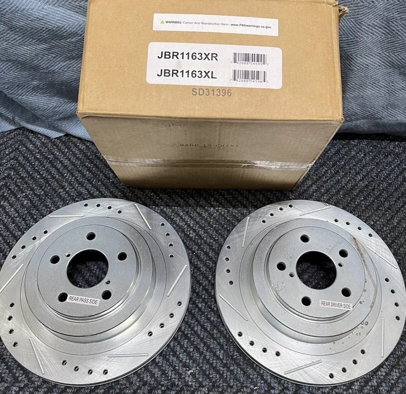 Power Stop JBR1163XL & JBR1163XR Rear  R and L Side Drilled, Slotted Disc Rotor