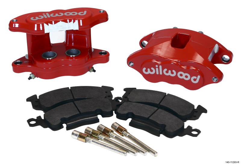 Wilwood D52 Rear Caliper Kit – Red, 2-Piston Replacement for Single Piston