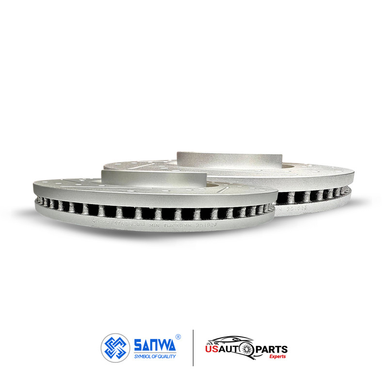 PAIR OF FRONT BRAKE ROTOR VENTED & GEOMET COATED D&S 330mm FOR Q60 G35 2007-2015 gallery