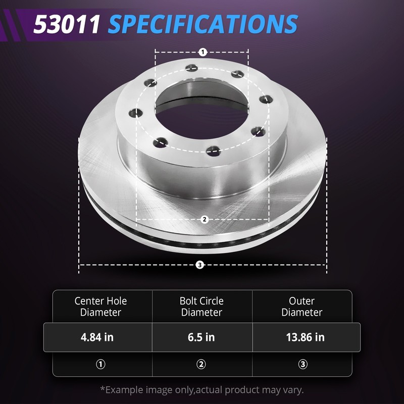 Front and Rear Vented Disc Brake Rotors Kit for 2003 2004 - 2008 Dodge Ram 2500 gallery
