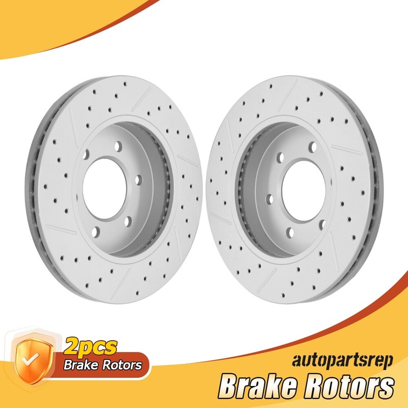 4WD Front Drilled Brake Rotors for 2006-2008 Ford F-150 Lincoln Mark LT W/6 Lugs