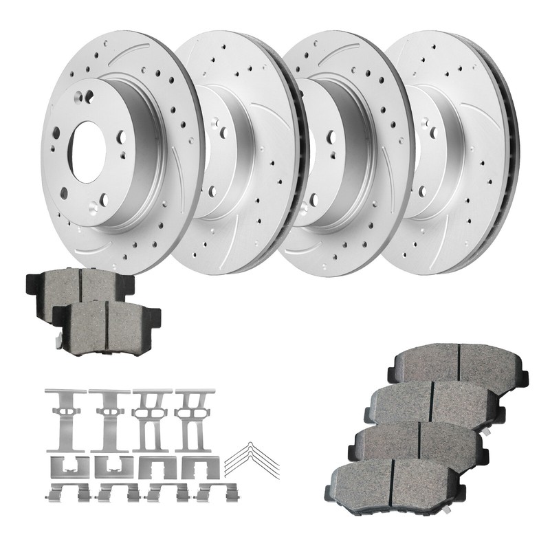 Front & Rear Brake Rotors + Ceramic Pads For 2013-2015 Honda Civic & Acura ILX gallery