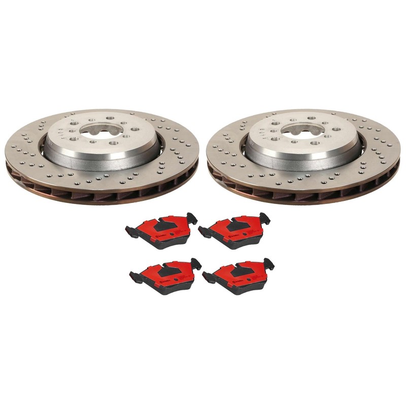 SHW OEM Front Brake Kit Drilled Rotors & Brembo Ceramic Pads for BMW E46 E85 E86