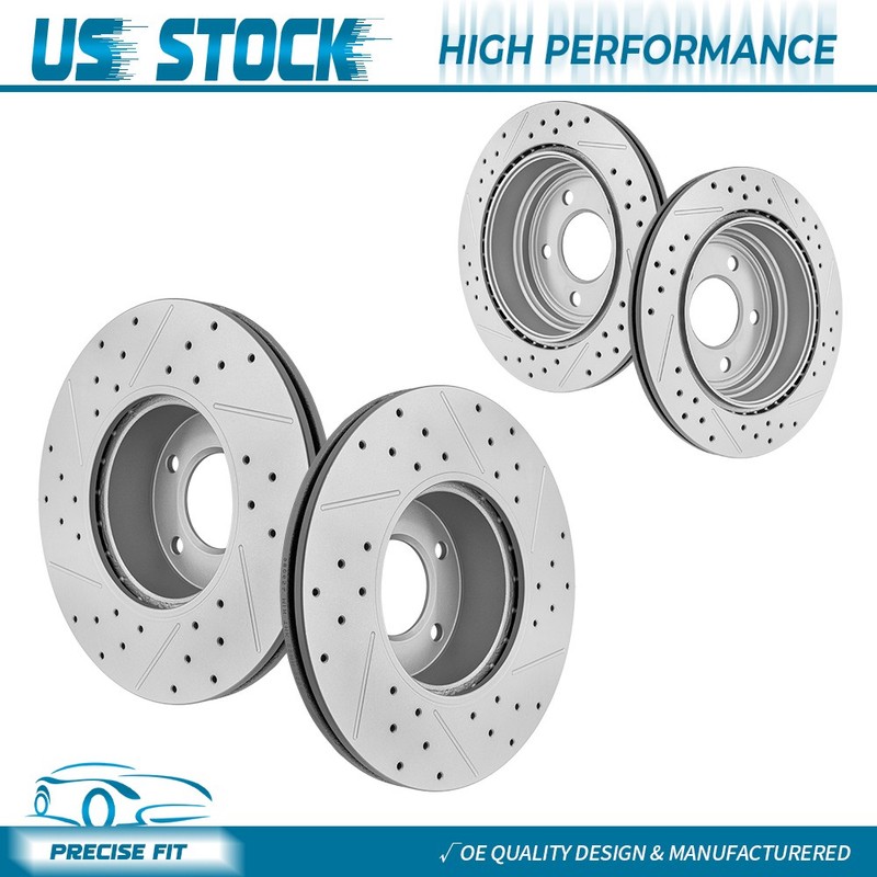 Front & Rear Drilled Disc Brake Rotors for BMW 430i Gran Coupe 330i GT xDrive