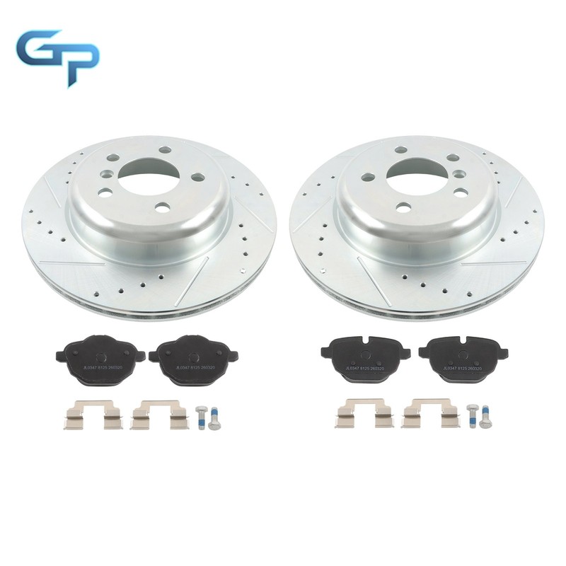 6X Rear Drilled Brake Rotor & Ceramic Brake Pad For BMW 528i 11-16 535d 535i F10 gallery