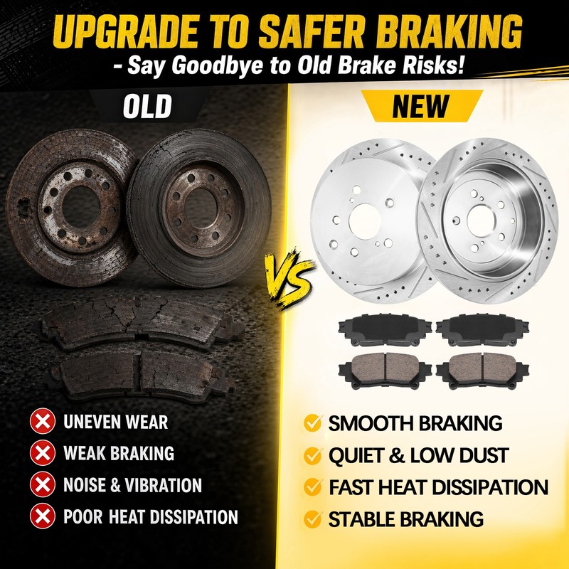 Front Rear Drilled Rotors Brake Pads for Toyota Sienna Highlander RX350 RX450h gallery