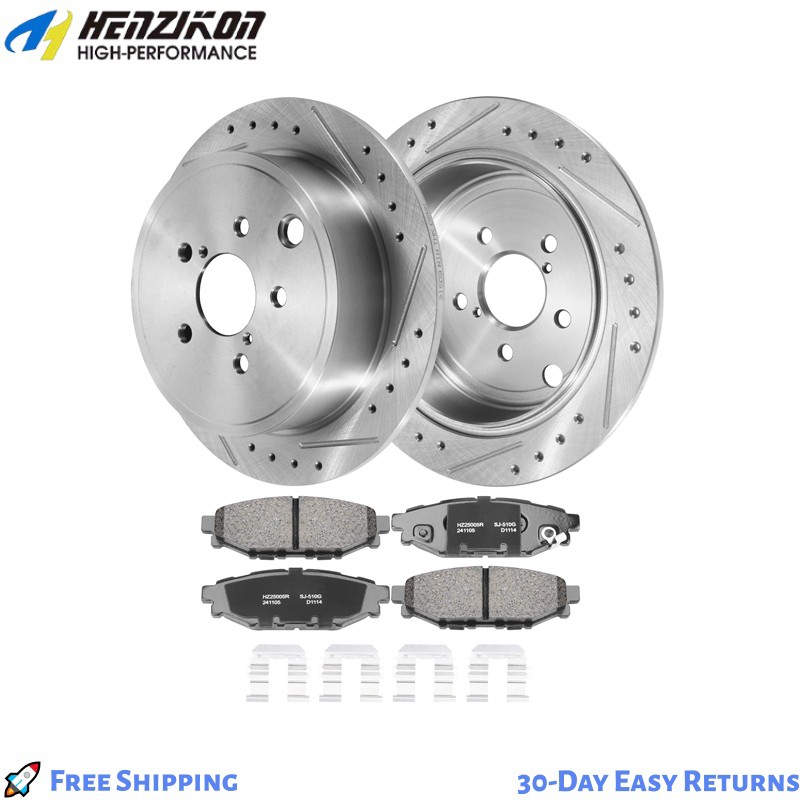 OE Replacement 11.26 Inch Rear Drilled Rotor Low Dust Pads Fits Subaru BRZ Outba