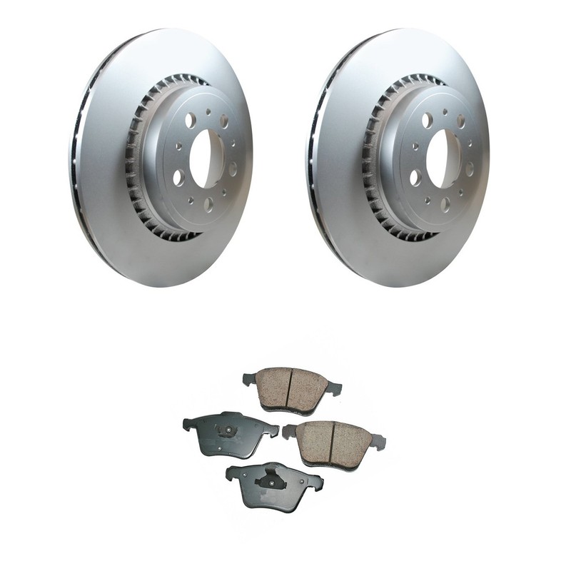 Hella Front Rotors Akebono EURO Ceramic Disc Brake Pads Kit For Volvo XC90 03-14