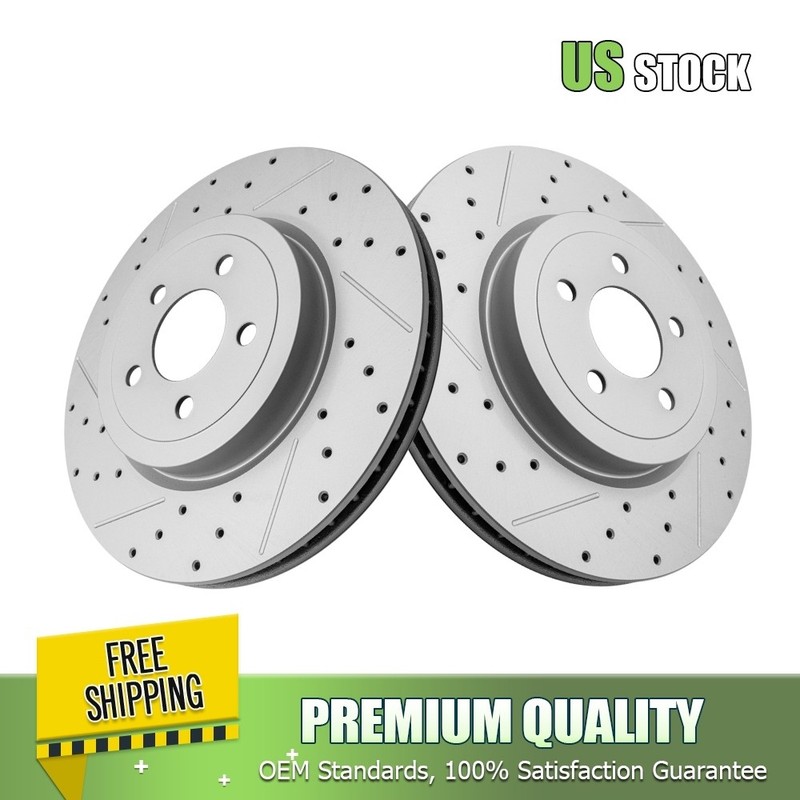 Front Drilled Slotted Disc Brake Rotors Set for Dodge Charger Challenger Magnum