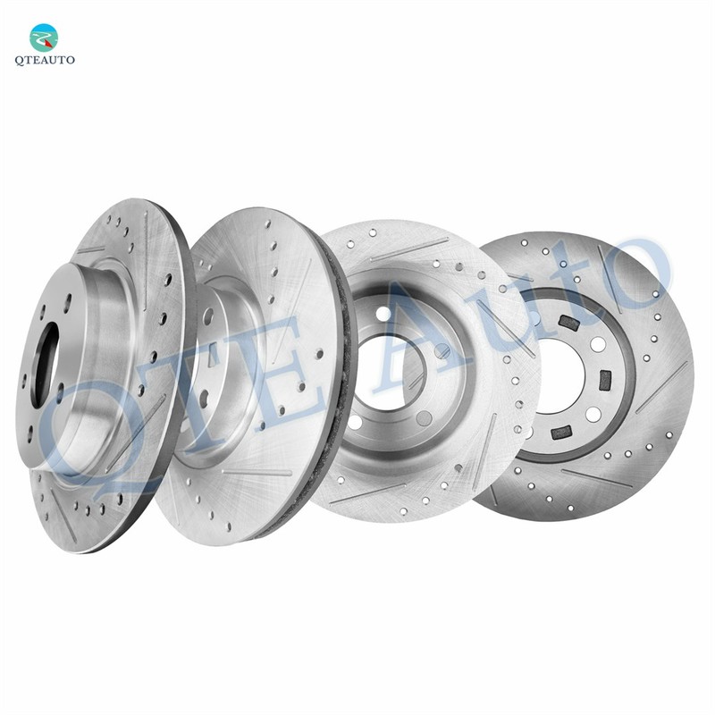 Set 4 Front 300mm-Rear 280mm Drilled Slotted Brake Rotors For 2004-2013 Mazda 3
