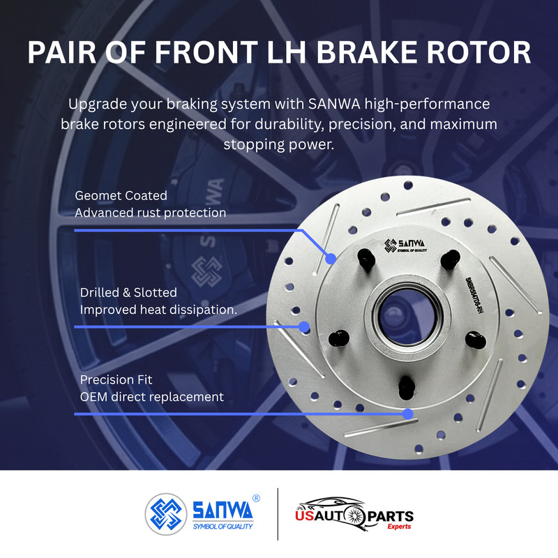 PAIR OF FRONT LH BRAKE ROTOR VENTED & GEOMET COATED D & S 267 mm FOR BUICK 82-95 gallery