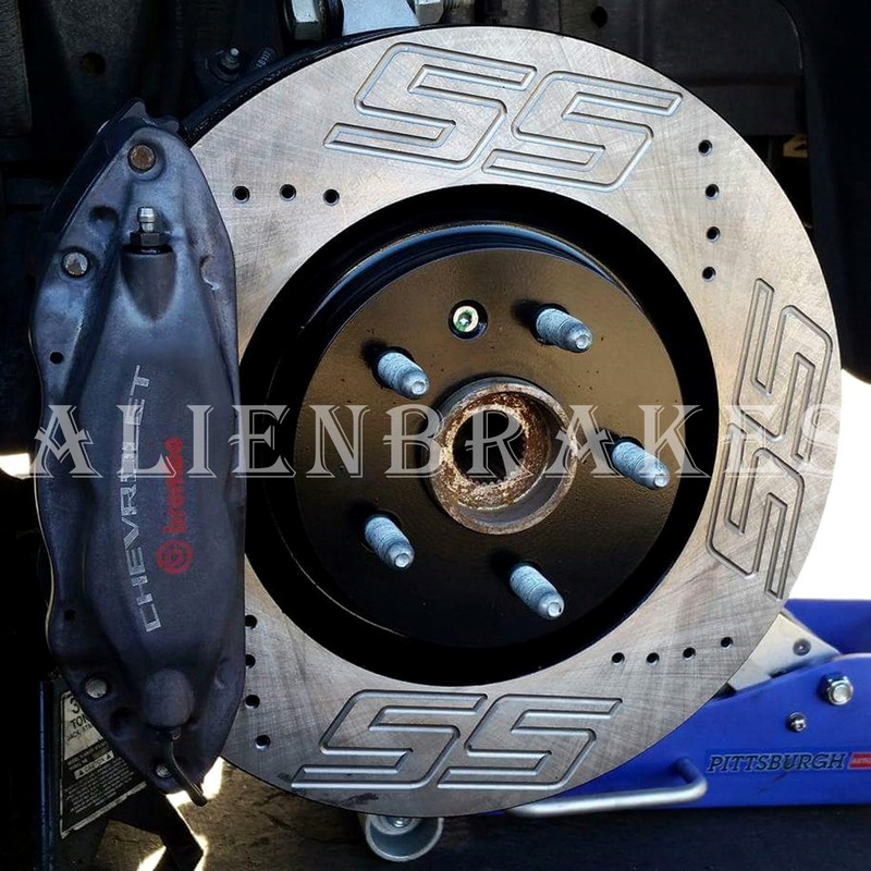 CHE090CBZ TrailBlazer SS 06-09 Custom SS Logo Black Zinc Front and Rear Rotors