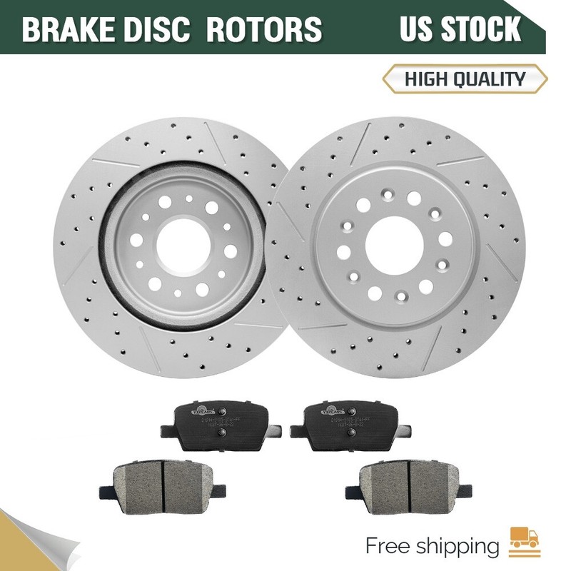 Rear Disc Rotors Ceramic Pads for Buick Enclave Chevy Blazer Traverse GMC Acadia
