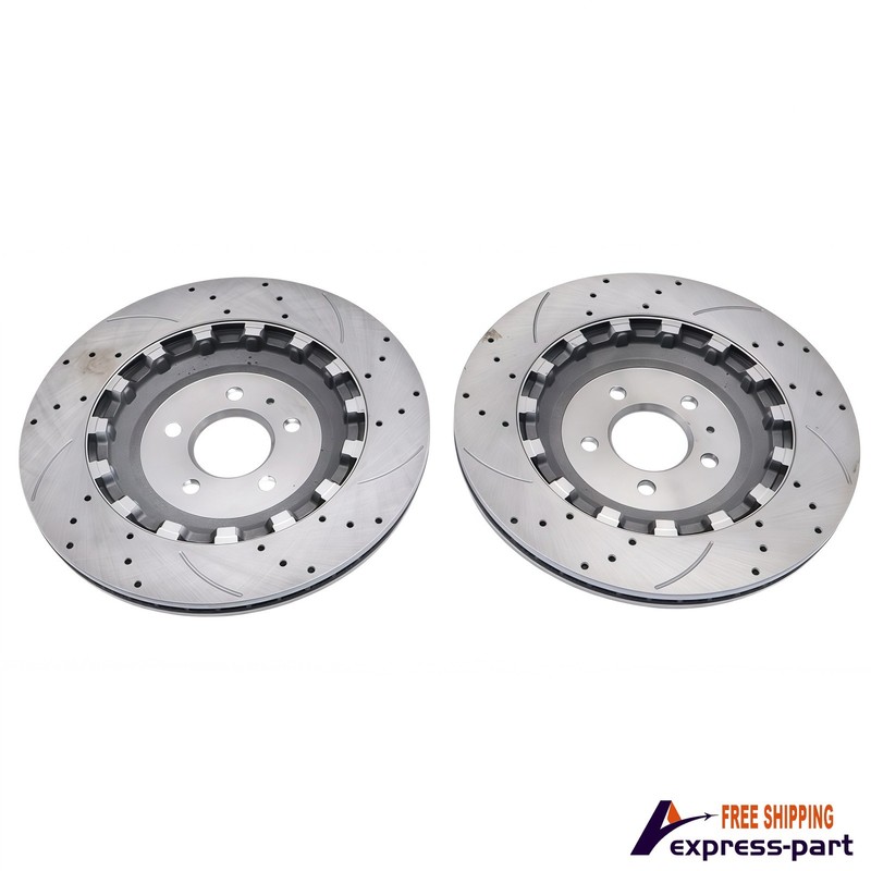 2Pcs Fits Audi RS7 2014 2015 2016 2017 2018 Rear Left＆Right Disc Brake Rotors US gallery
