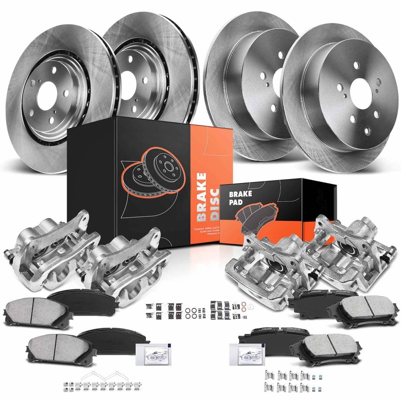 16x Front & Rear Disc Brake Rotor &Brake Pad+Brake Caliper for Lexus RX350 10-12