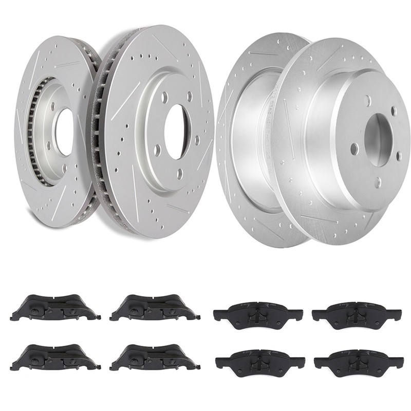Ceramic Brake Pads And Rotors Front Rear For 2001-2007 Dodge Caravan 53004