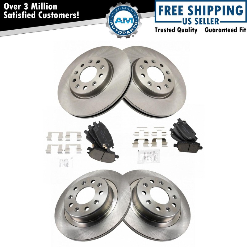 Front & Rear Posi Ceramic Disc Brake Pads & Rotors Kit for Chevy Malibu New