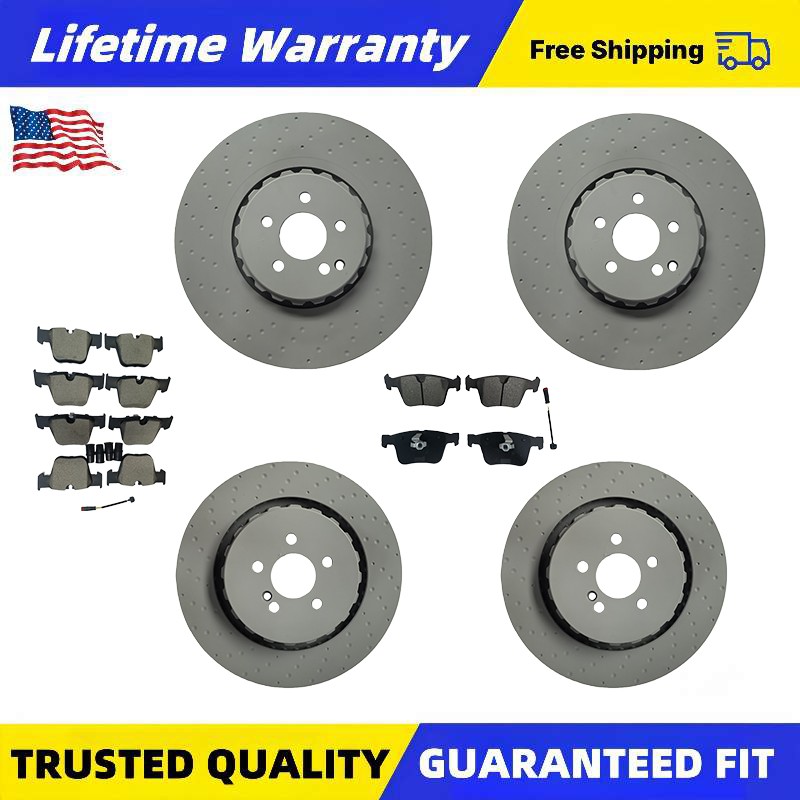 Front Rear Disc Brake Rotors Brake Pads For Mercedes S63 S65 Cl63 Cl65 Amg